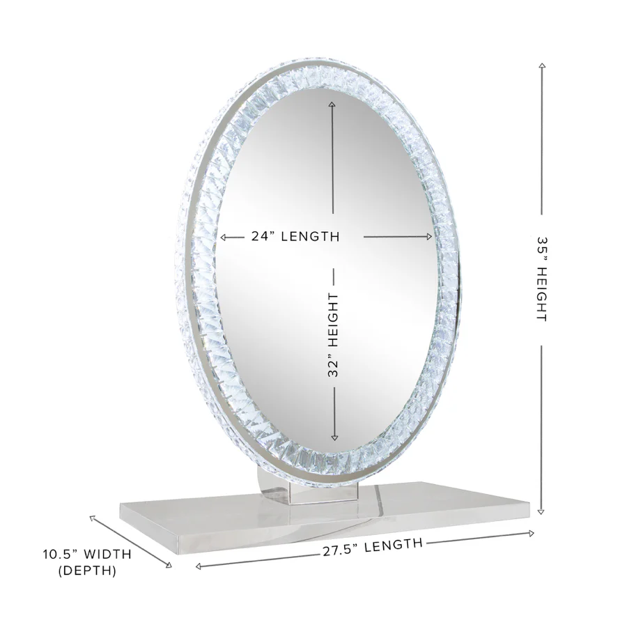 Diamond Collection OVAL Premium Illuminated Vanity Mirror - Image 7