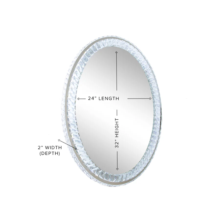 Diamond Collection OVAL Premium Illuminated Vanity Mirror - Image 8