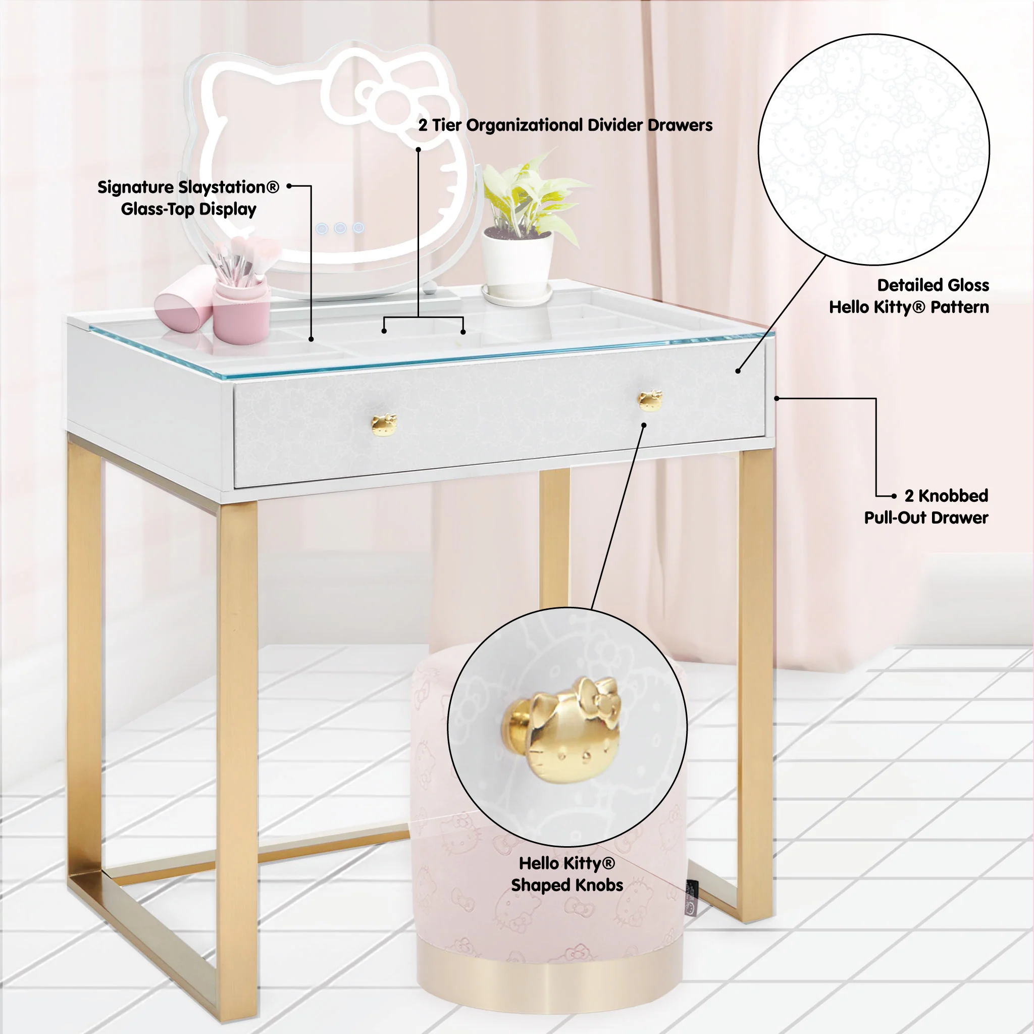 Hello Kitty® SlayStation Mini Vanity Table - Image 4