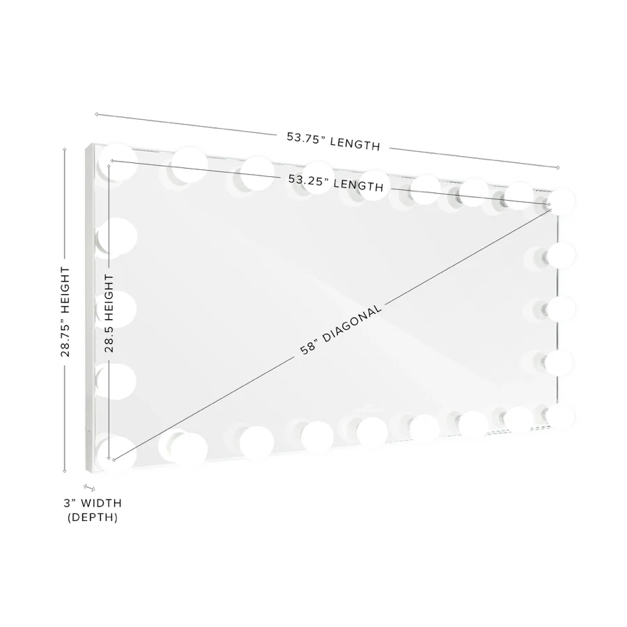 Hollywood Glow® Panorama Extra Wide Vanity Mirror - Image 3
