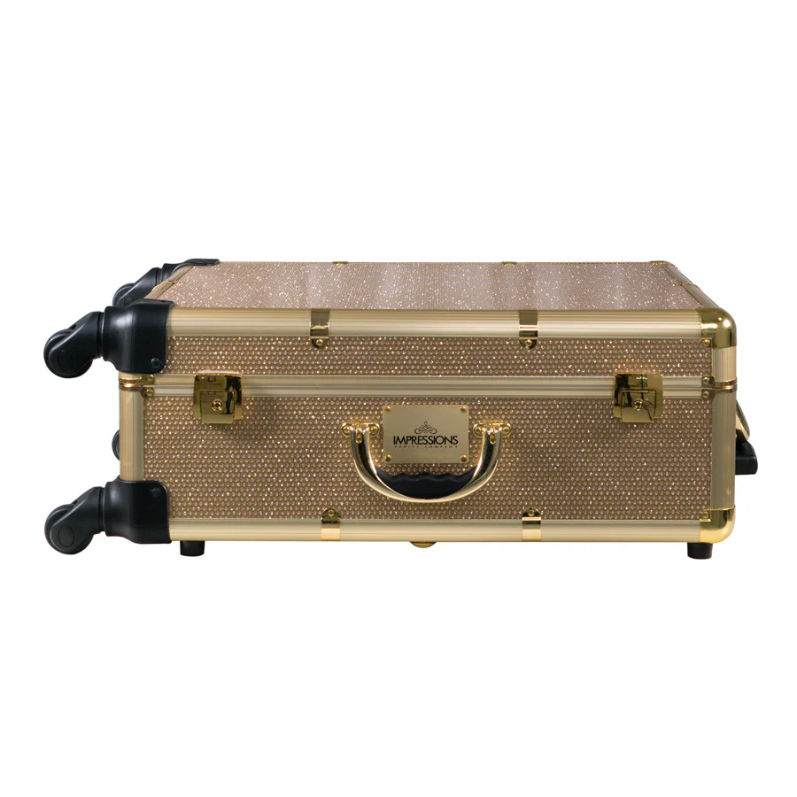 SlayCase® Pro Vanity Travel Train Case with Stand in Champagne Sparkle - Image 3