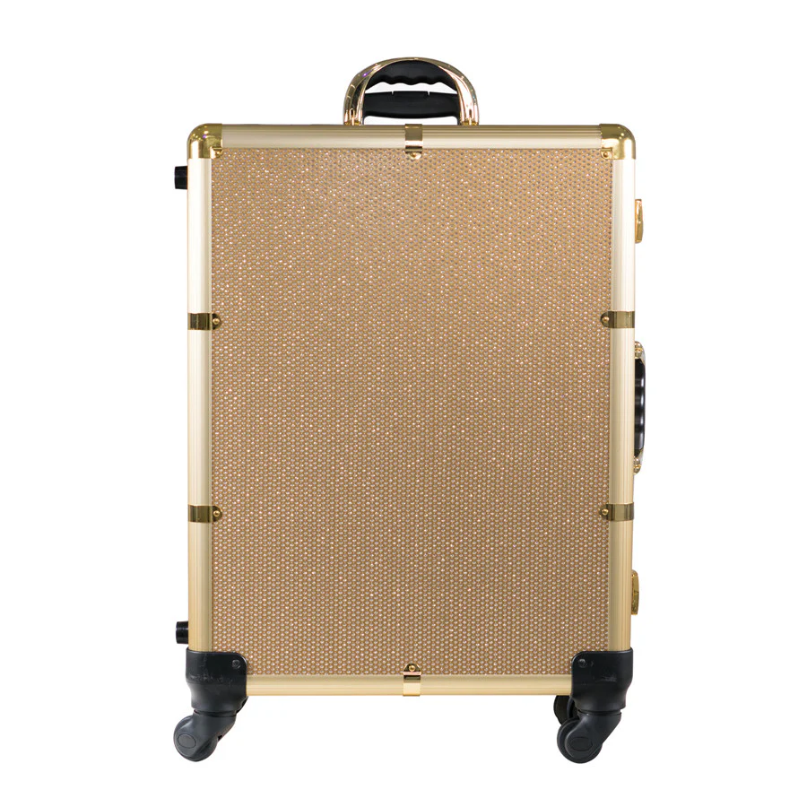 SlayCase® Pro Vanity Travel Train Case with Stand in Champagne Sparkle - Image 4