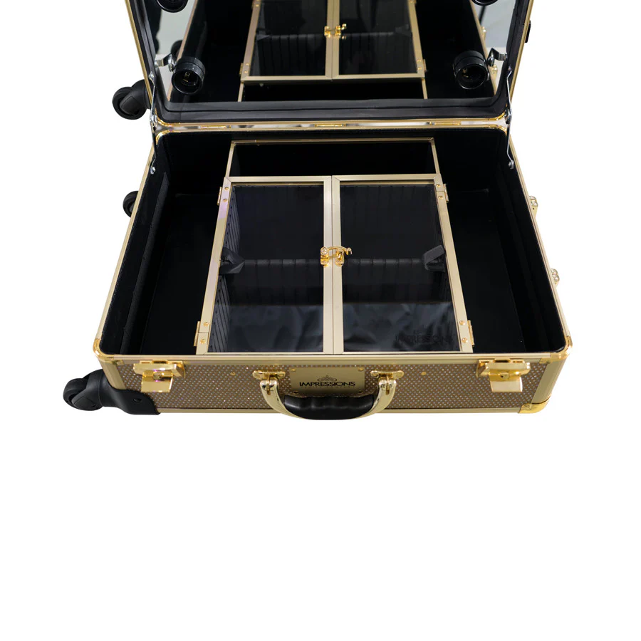 SlayCase® XL Vanity Travel Train Case in Champagne Sparkle - Image 4
