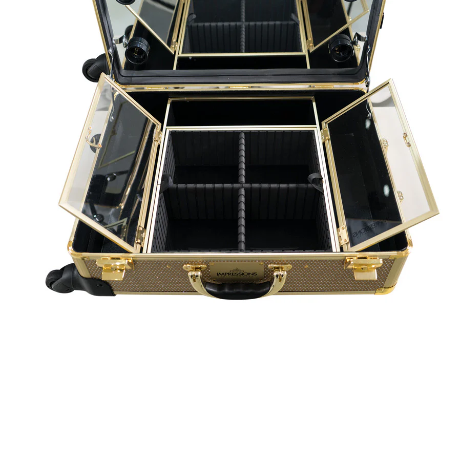 SlayCase® XL Vanity Travel Train Case in Champagne Sparkle - Image 5