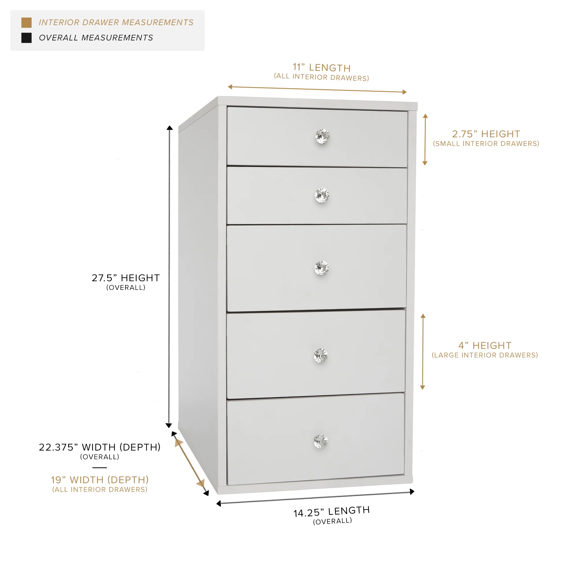 SlayStation® 5-Drawer Makeup Vanity Storage Unit (Pair) - Image 6