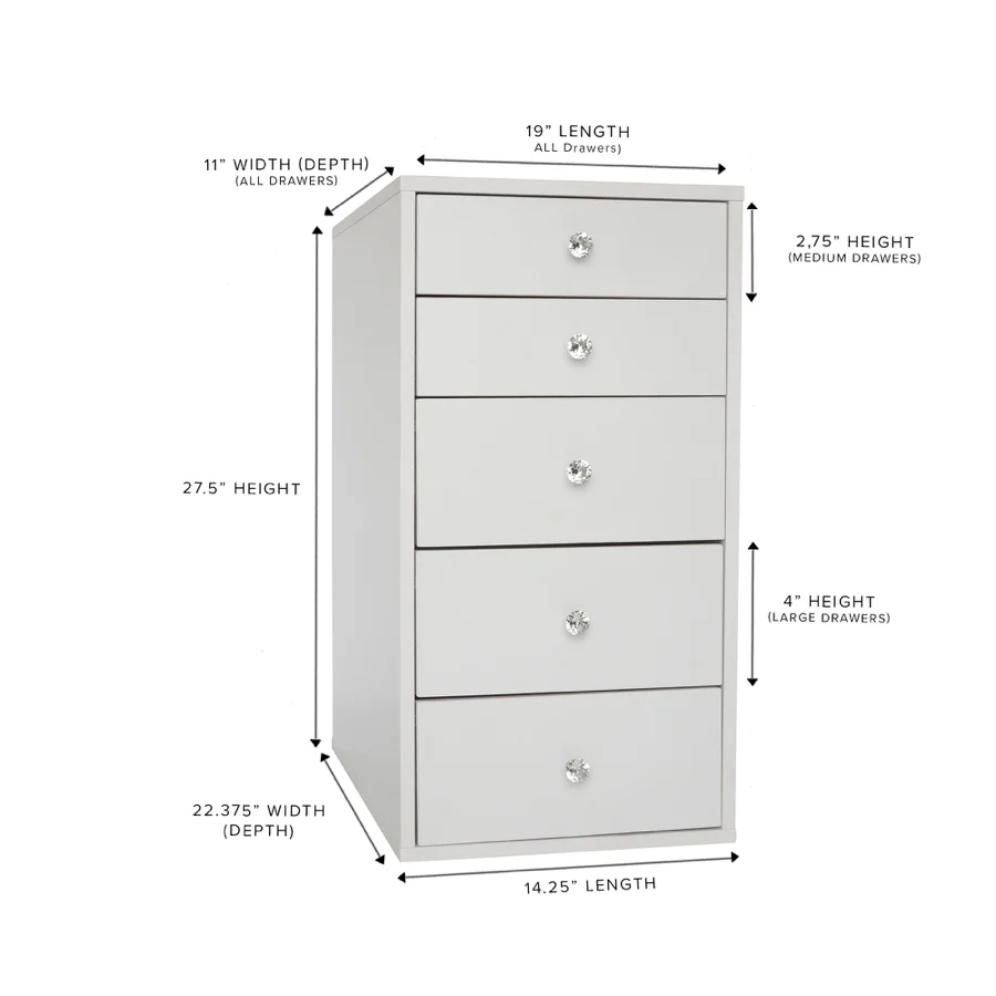 SlayStation® 5-Drawer Mirrored Vanity Storage Unit - Image 6