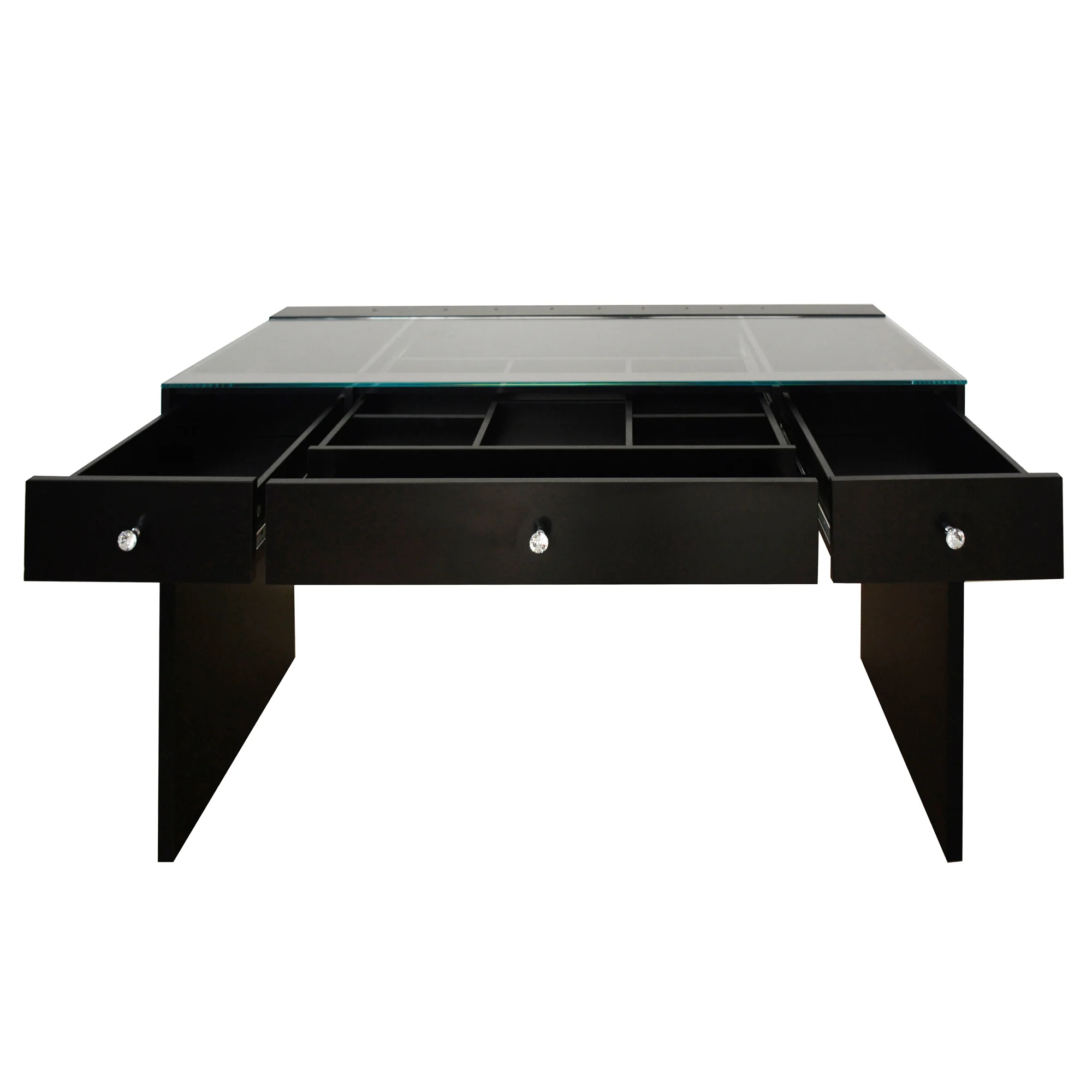 SlayStation Naomi Vanity Table with Glass Tabletop + 4 Drawer Units Bundle - Image 13