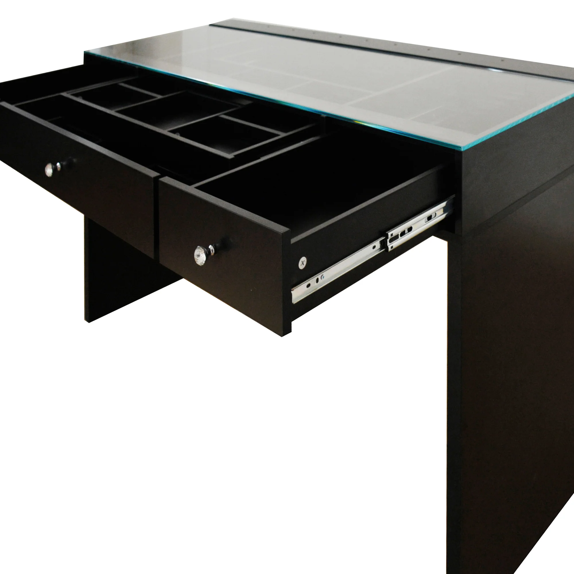 SlayStation Naomi Vanity Table with Glass Tabletop + 4 Drawer Units Bundle - Image 14