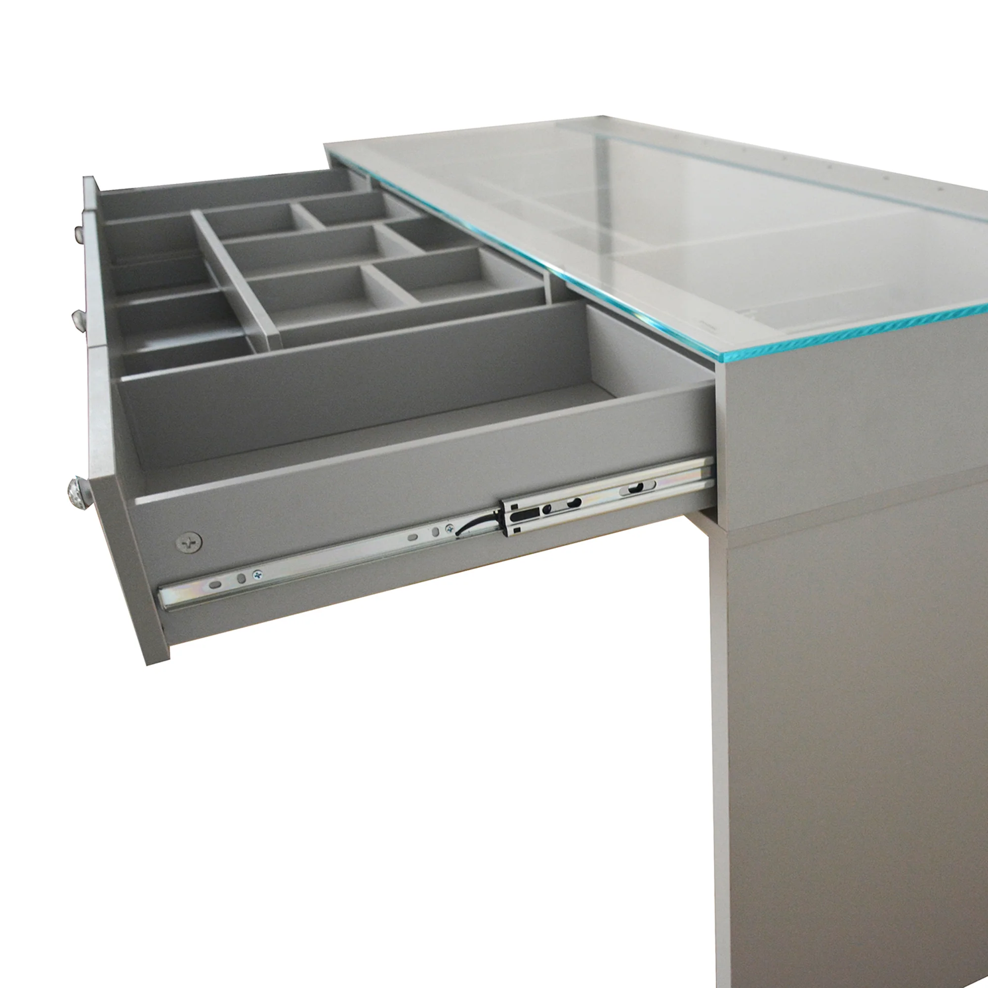 SlayStation Naomi Vanity Table with Glass Tabletop + 4 Drawer Units Bundle - Image 18