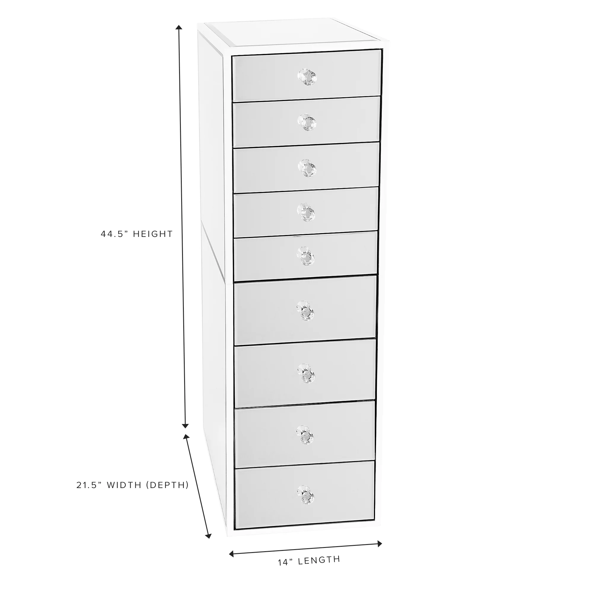 SlayStation® Premium Mirrored 9-Drawers Vanity Storage Unit - Image 7