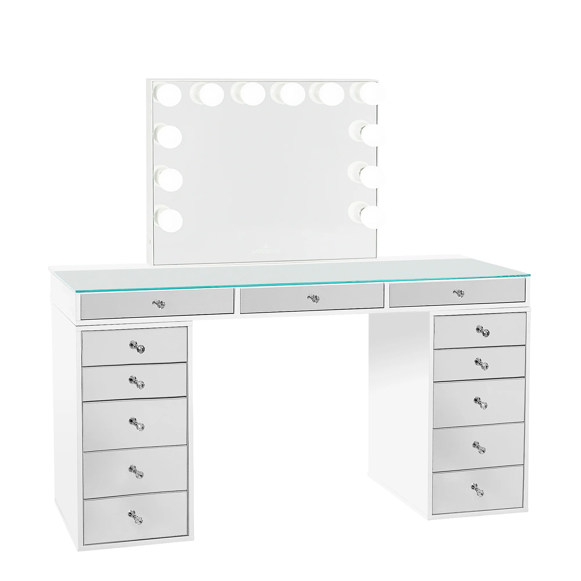 SlayStation® Pro 2.0 Mirrored Tabletop + Vanity Mirror + 5 Drawer Units Bundle - Image 3