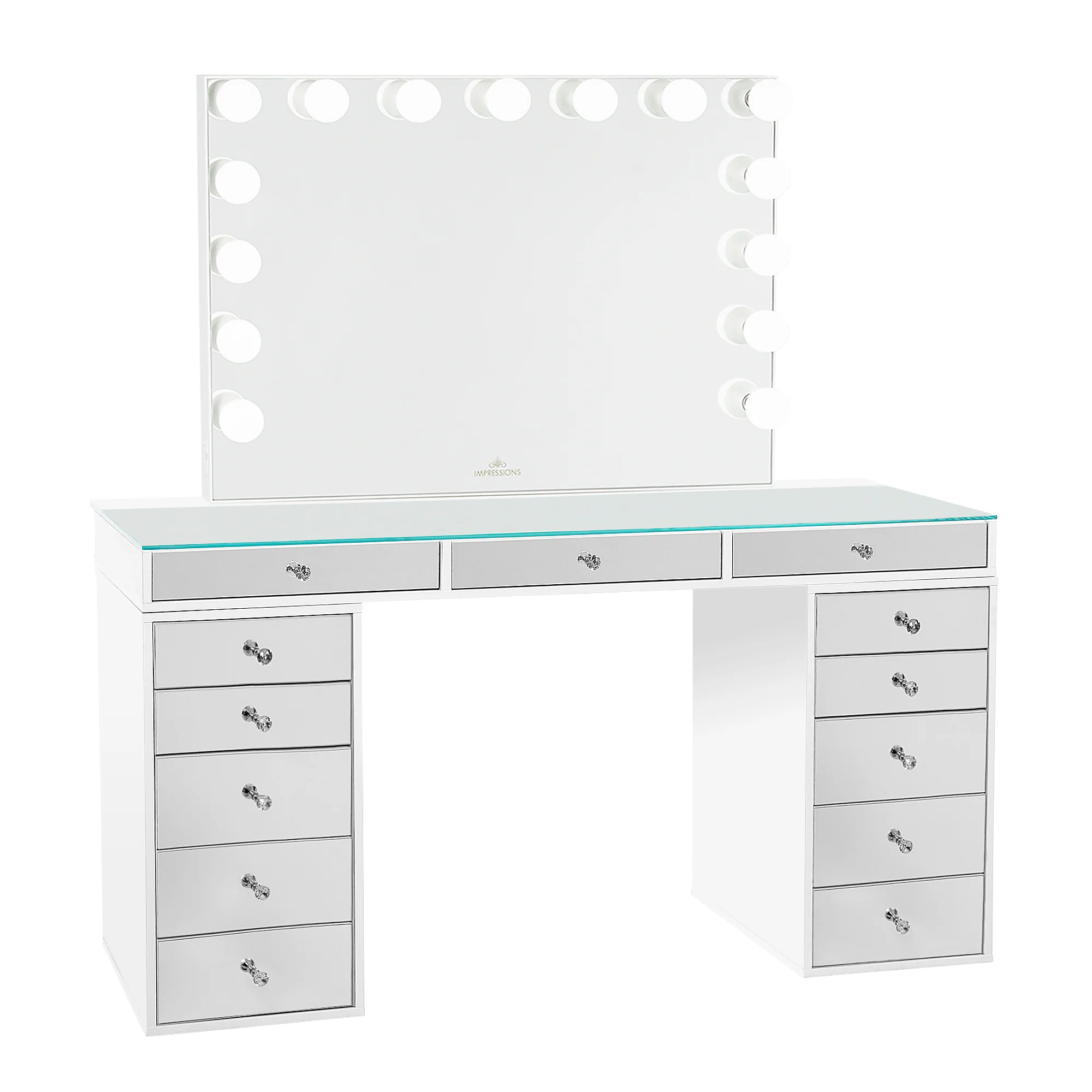 SlayStation® Pro 2.0 Mirrored Tabletop + Vanity Mirror + 5 Drawer Units Bundle - Image 4