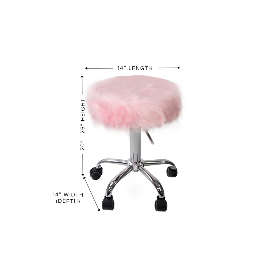 Momo Faux Fur Vanity Stool - Image 3